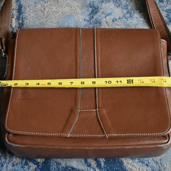 Vintage Leather Bag Laptop Genuine Messenger Men's Briefcase Satchel Brown Bag - Picture 13 of 16
